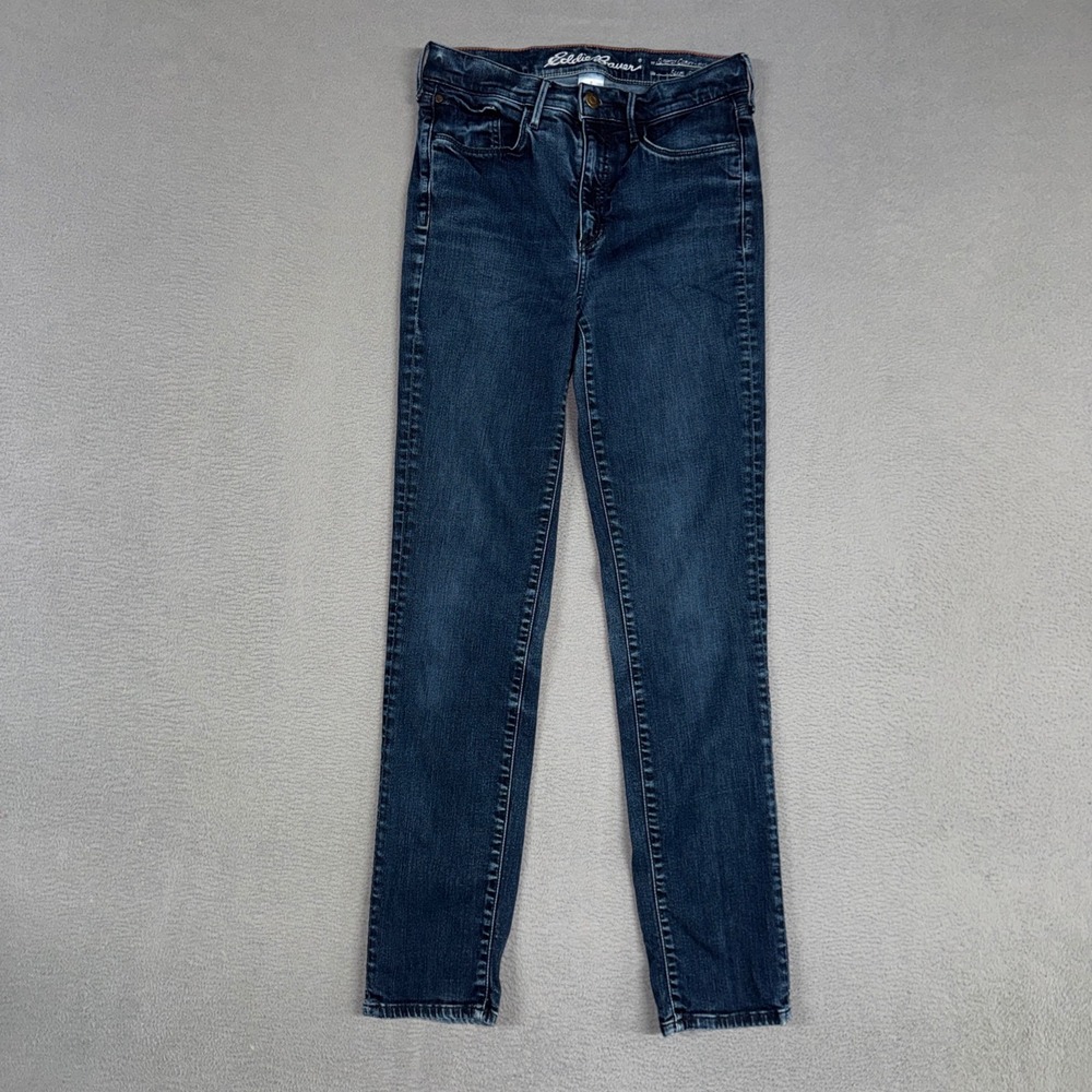 Eddie Bauer Jeans Womens 6 Blue Slim Straight Slightly Curvy Stretch Denim
